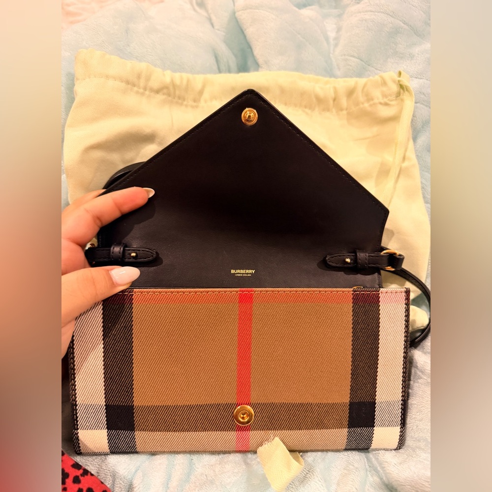 Burberry Black and Tan Check Clutch - Picture 3 of 10